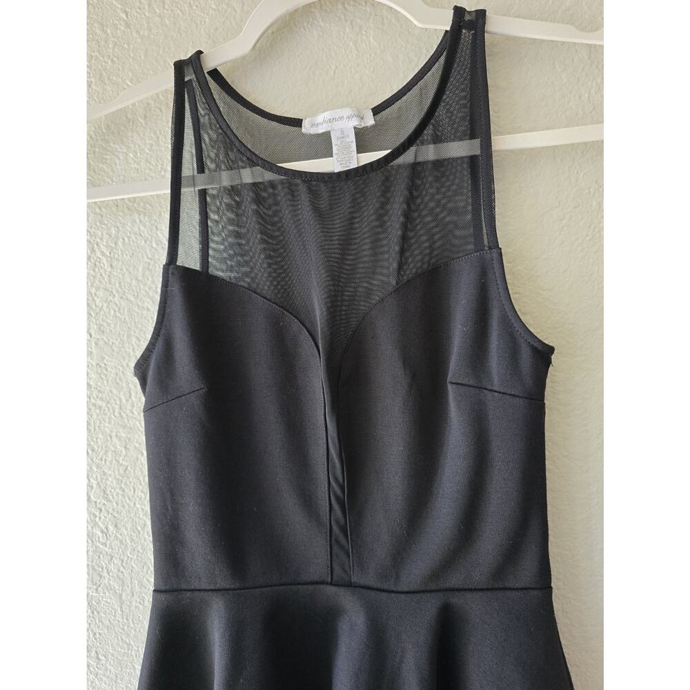 Ambiance Apparel black mesh peplum sleeveless blouse women’s regular size S - Picture 2 of 9